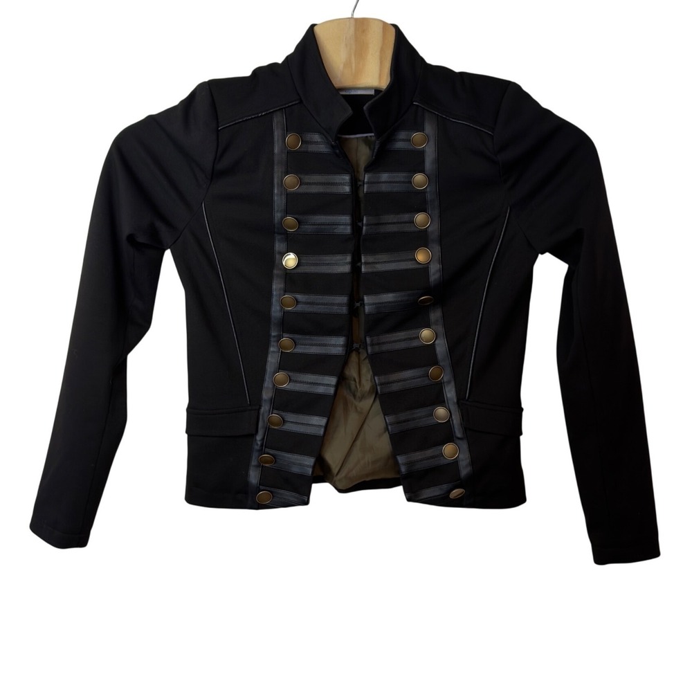Patrizia Luca Cropped Napoleon Military Band Jacket Size S Double Breasted
